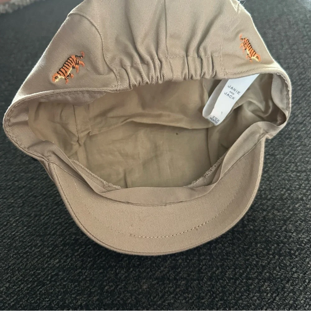 Janie and Jack newsboy tiger khaki tan hat baby boy 12-24 mo zoo animal